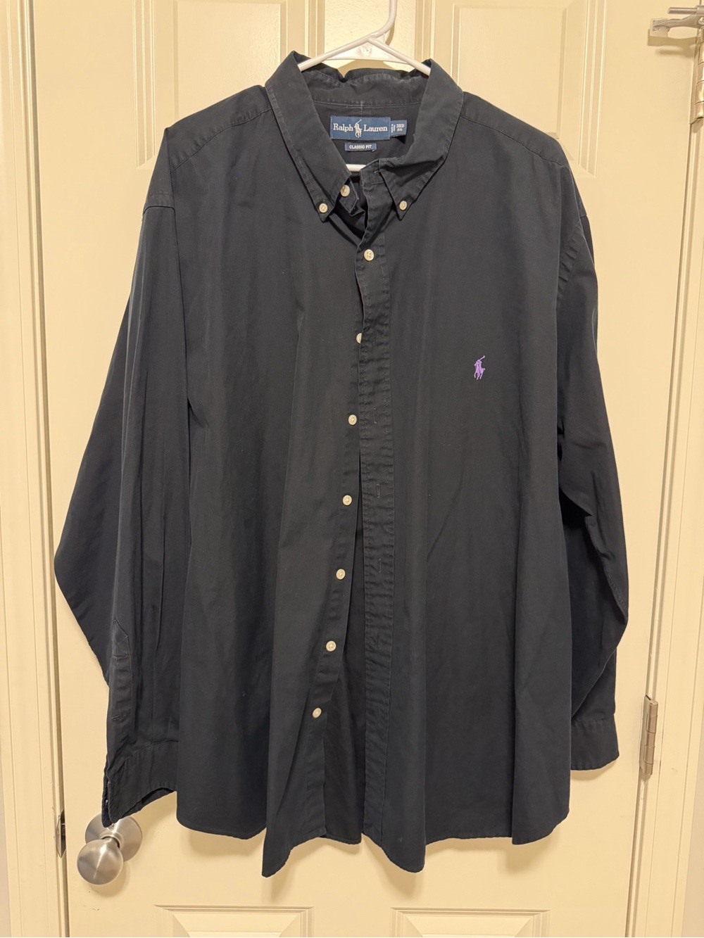Ralph Lauren Men’s Classic Button-Down Shirt - Black 3X Big & Tall